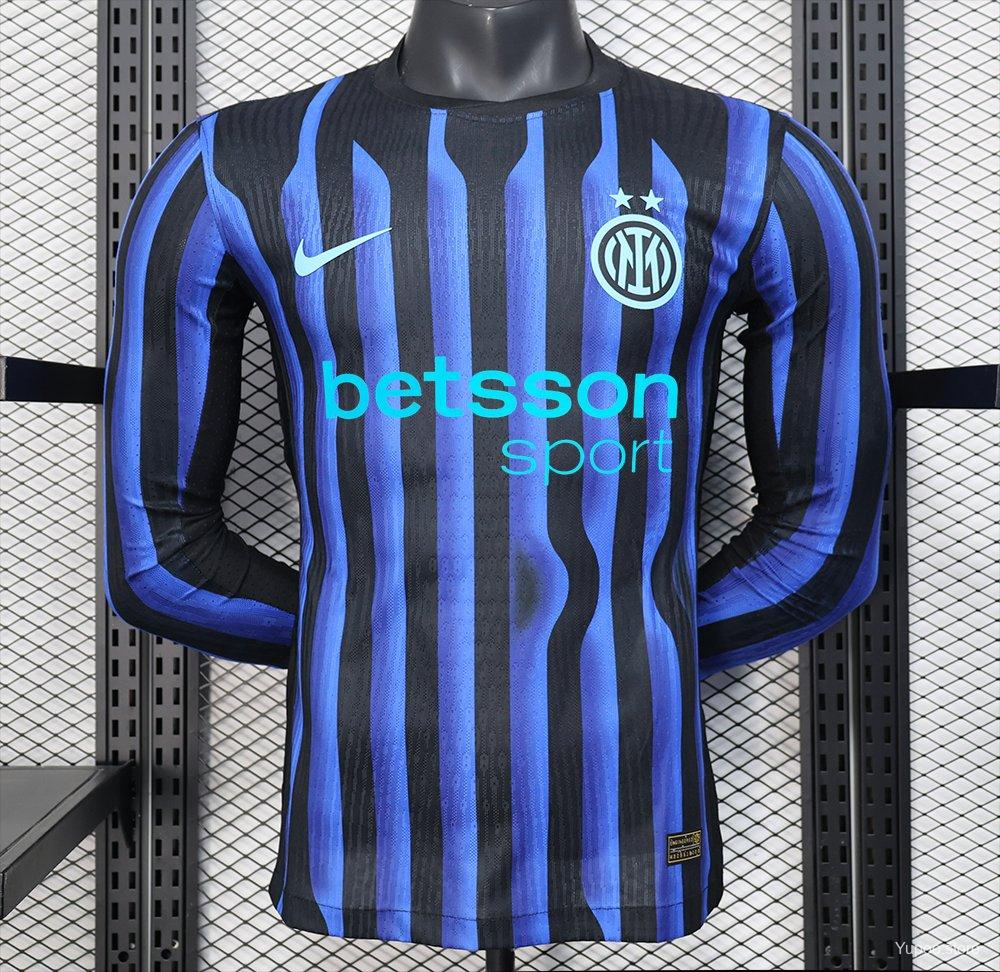 Camiseta de fútbol Inter Milan 2025/26 LOCAL MANGA LARGA VERSION JUGADOR